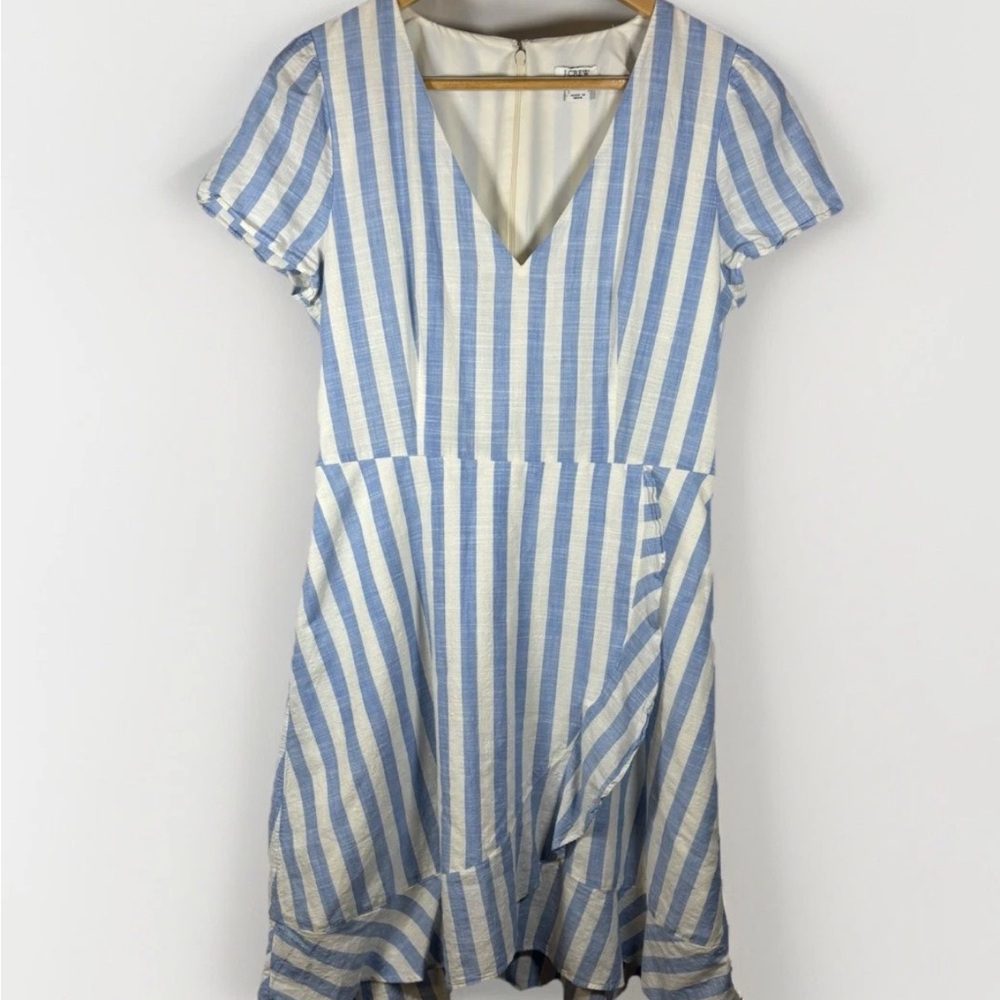 J. Crew Blue and White Striped Mini Dress
